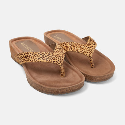 Laura Damen Pantoletten Leopard