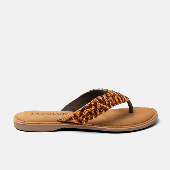 Ebba Damen Leder-Zehentrenner Brown Ebba Damen Leder-Zehentrenner Brown