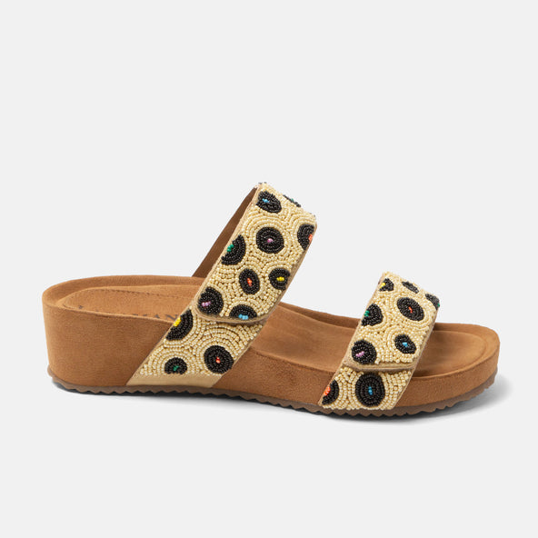 Ellie Damen Leder-Pantoletten Beige Ellie Damen Leder-Pantoletten Beige