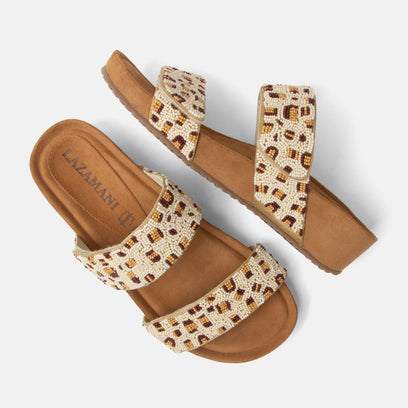 Ellie Damen Leder-Pantoletten Offwhite