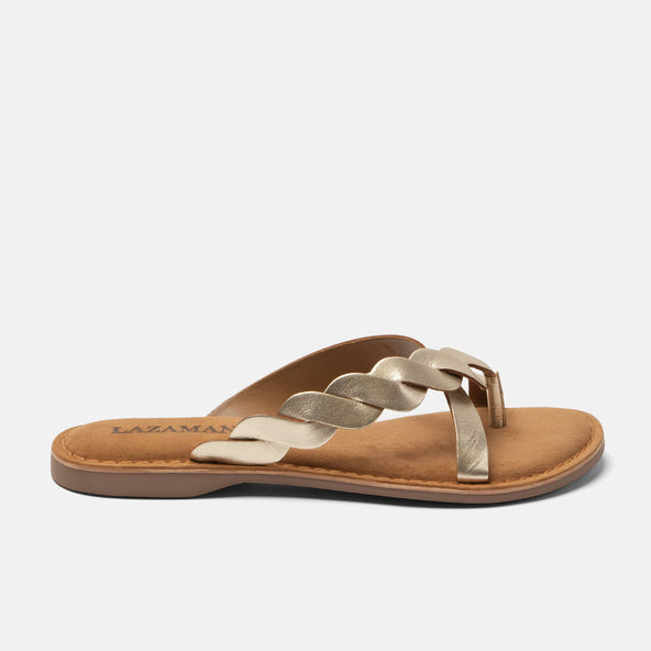 Avi Damen Leder-Zehentrenner Gold Avi Damen Leder-Zehentrenner Gold