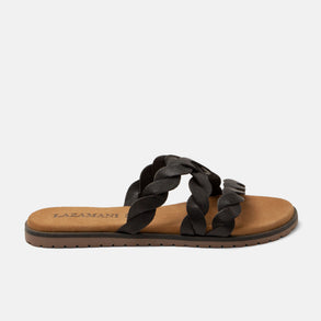 Edsi Damen Leder-Pantoletten Black Edsi Damen Leder-Pantoletten Black