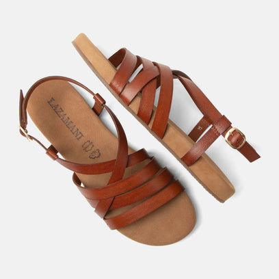 Lotta Damen Leder-Sandalen Tan