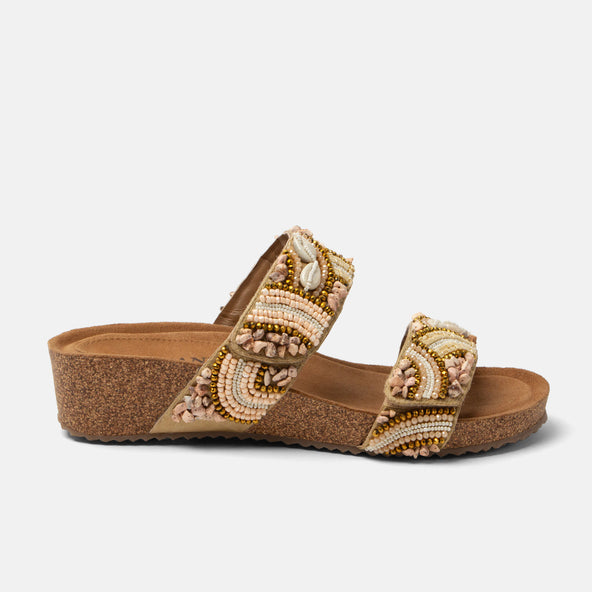 Dagmar Damen Leder-Pantoletten Beige Dagmar Damen Leder-Pantoletten Beige