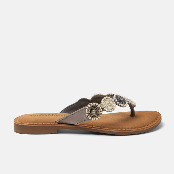 Loua Damen Wildleder-Zehentrenner Grey Loua Damen Wildleder-Zehentrenner Grey