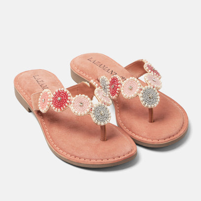 Loua Damen Wildleder-Zehentrenner Pink