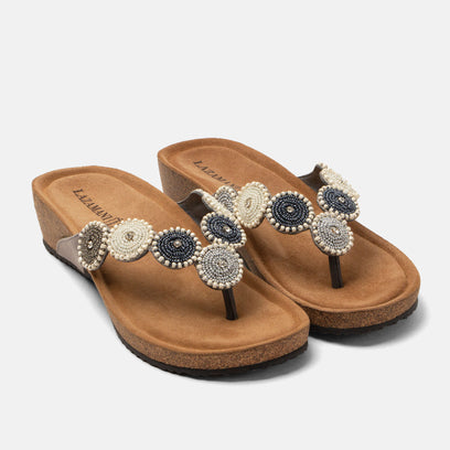 Mare Damen Wildleder-Zehentrenner Grey