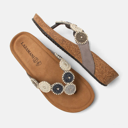 Mare Damen Wildleder-Zehentrenner Grey