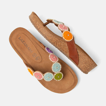 Mare Damen Leder-Zehentrenner Multi