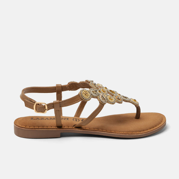 Dante Damen Leder-Sandalen Beige Dante Damen Leder-Sandalen Beige