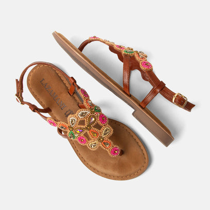 Dante Damen Leder-Sandalen Pink