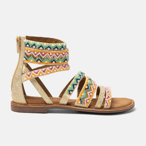 Fem Damen Sandalen Gold Fem Damen Sandalen Gold