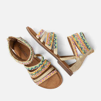 Fem Damen Sandalen Gold