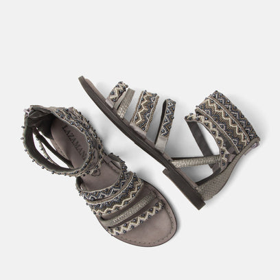Fem Damen Sandalen Grey