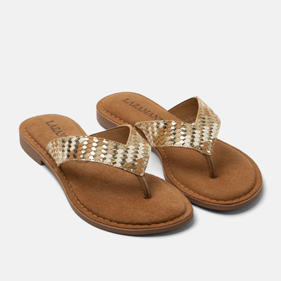 Tess Damen Leder-Zehentrenner Beige