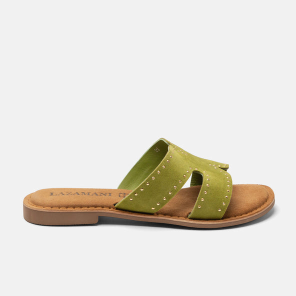 Lina Damen Wildleder-Pantoletten Green Lina Damen Wildleder-Pantoletten Green