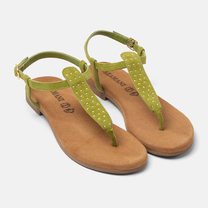 Minu Damen Wildleder-Sandalen Green