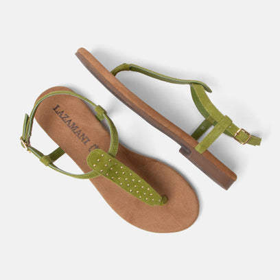Minu Damen Wildleder-Sandalen Green