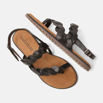 Jona Damen Leder-Sandalen Black