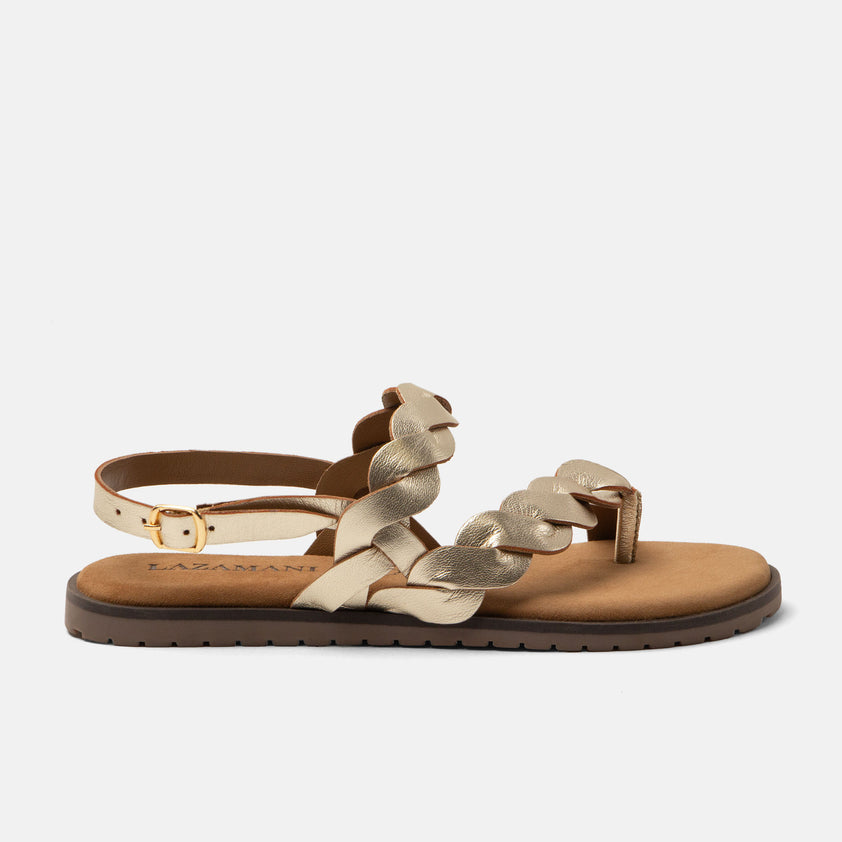 Jona Damen Leder-Sandalen Gold