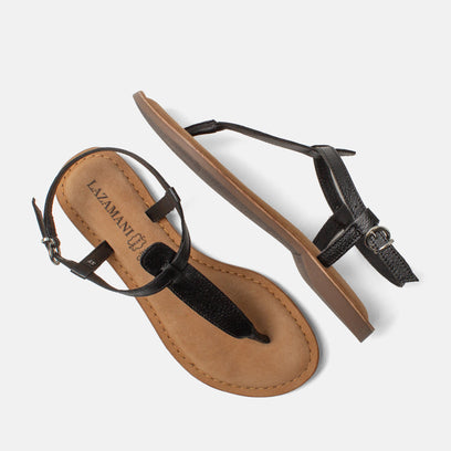 Imme Damen Ledersandalen Black