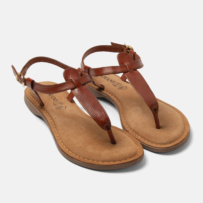 Imme Damen Ledersandalen Tan