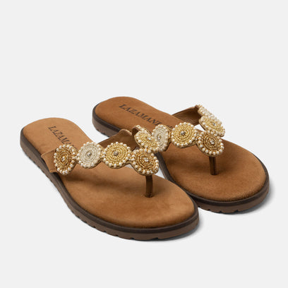 Mey Damen Zehentrenner Beige