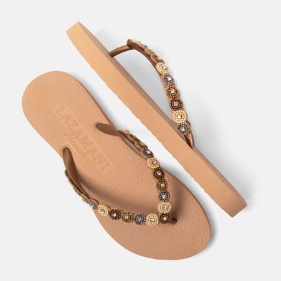 Mallorca Beach Damen Flip Flops Beige