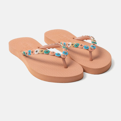 Mallorca Beach Damen Flip Flops Peach