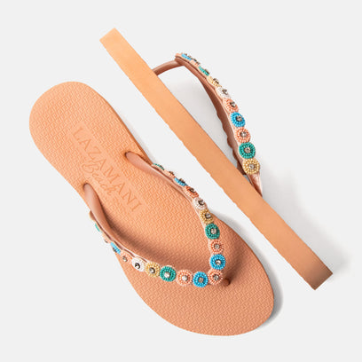 Mallorca Beach Damen Flip Flops Peach