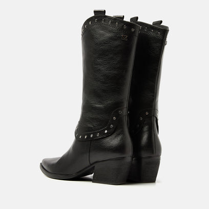 Noël Damen Leder-Stiefel Black