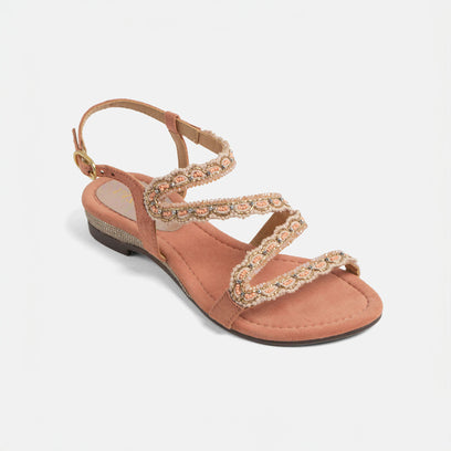 Camila Damen Wildleder-Sandalen Papaya