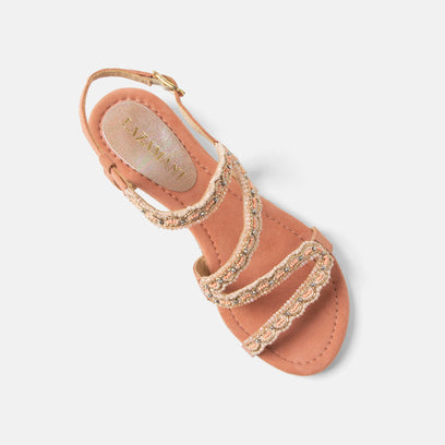 Camila Damen Wildleder-Sandalen Papaya