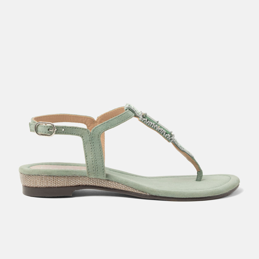 Brienda Damen Wildleder-Sandalen Sage