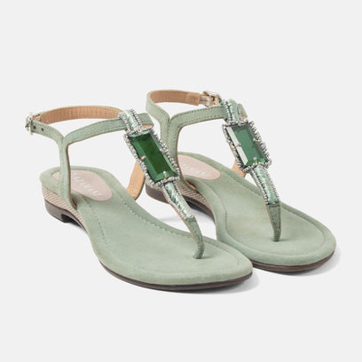Brienda Damen Wildleder-Sandalen Sage