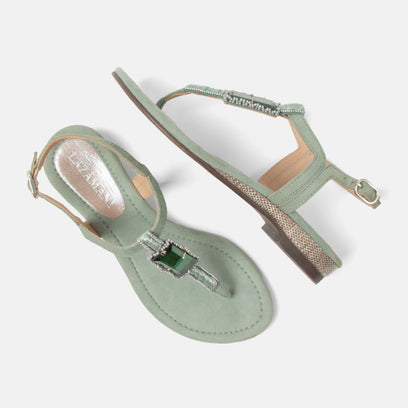 Brienda Damen Wildleder-Sandalen Sage