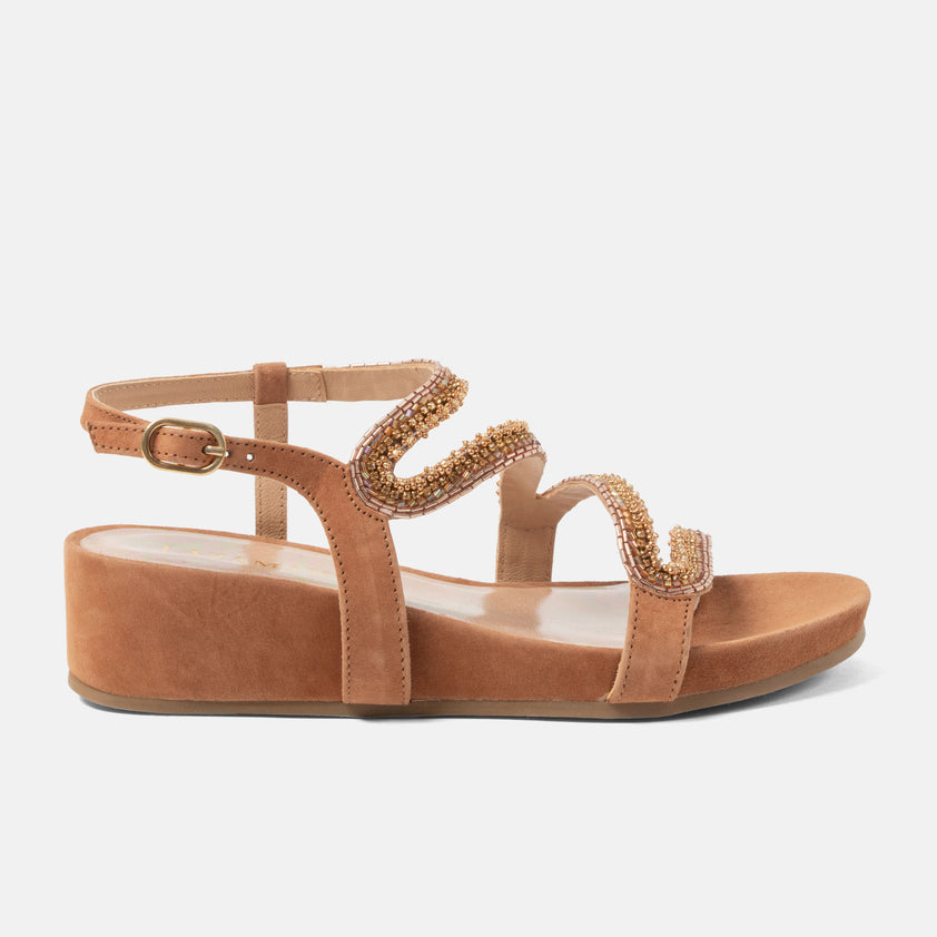 Aurelia Damen Wildleder-Sandalen Biscuit