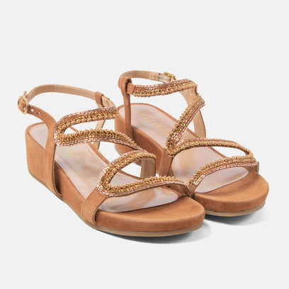 Aurelia Damen Wildleder-Sandalen Biscuit