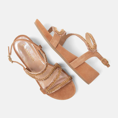 Aurelia Damen Wildleder-Sandalen Biscuit