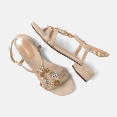 Estralla Damen Leder-Sandalen Biscuit
