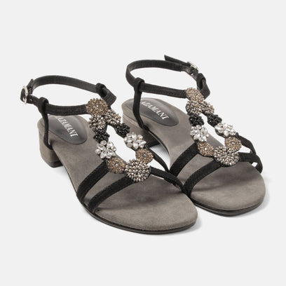 Estralla Damen Wildleder-Sandalen Black