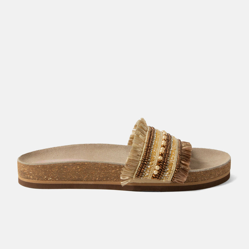 Florita Damen Pantoletten Biscuit