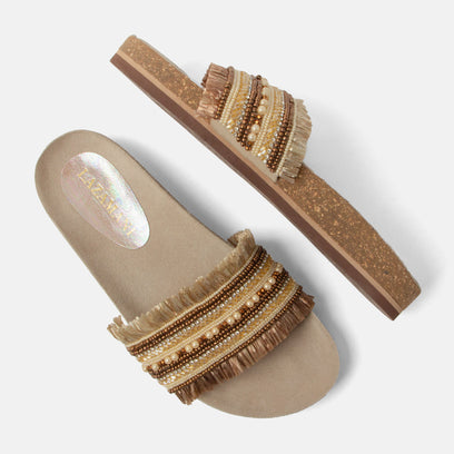 Florita Damen Pantoletten Biscuit