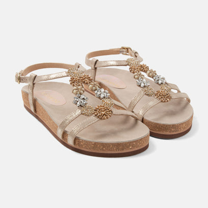 Fonda Damen Leder-Sandalen Biscuit