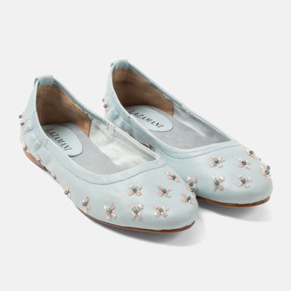 Gracia Damen Leder-Ballerinas Blue