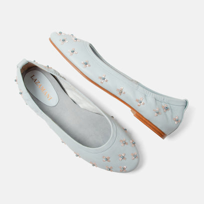 Gracia Damen Leder-Ballerinas Blue