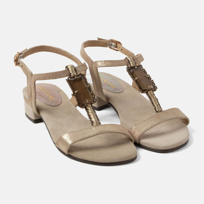 Hilaria Damen Wildleder-Sandalen Biscuit