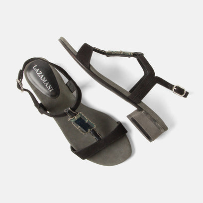 Hilaria Damen Wildleder-Sandalen Black