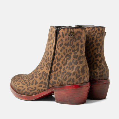 Sara Damen Wildleder-Stiefeletten Tan/Leo