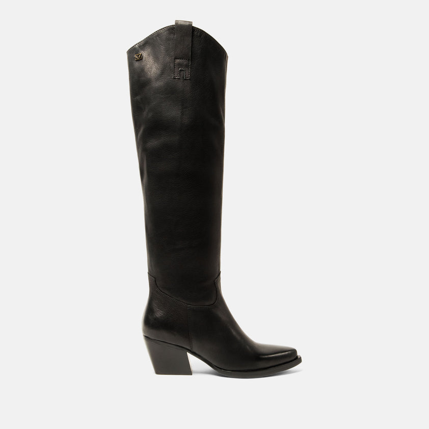 Adaline Damen Leder-Stiefel Black